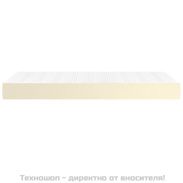 Матрак с покет пружини кремав 100x200x20 см изкуствена кожа