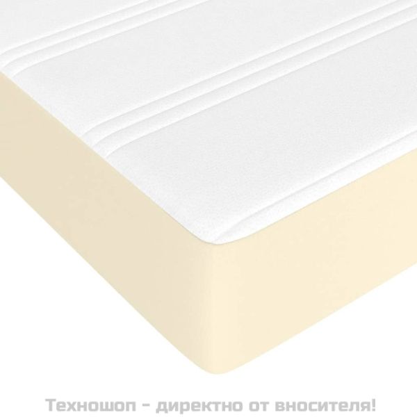 Матрак с покет пружини кремав 100x200x20 см изкуствена кожа