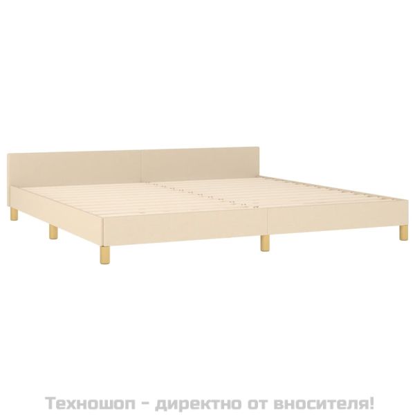 Рамка за легло без матрак, кремава, 200x200 см, плат