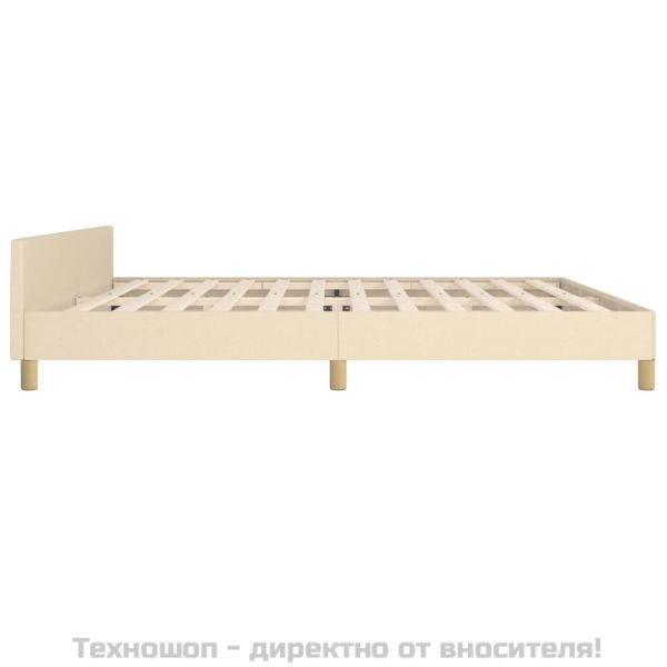 Рамка за легло без матрак, кремава, 200x200 см, плат