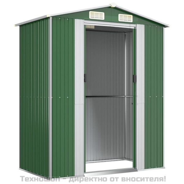 Градинска барака зелена 192x108x223 см поцинкована стомана