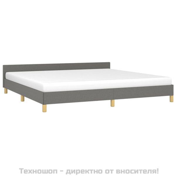 Рамка за легло без матрак, тъмносива, 200x200 см, плат