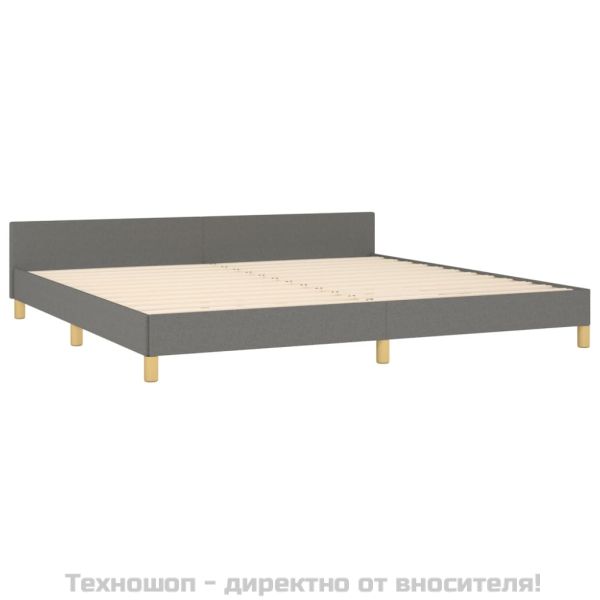 Рамка за легло без матрак, тъмносива, 200x200 см, плат