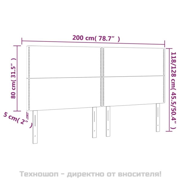 Табла за легло, тъмносива, 200x5x118/128 см, плат
