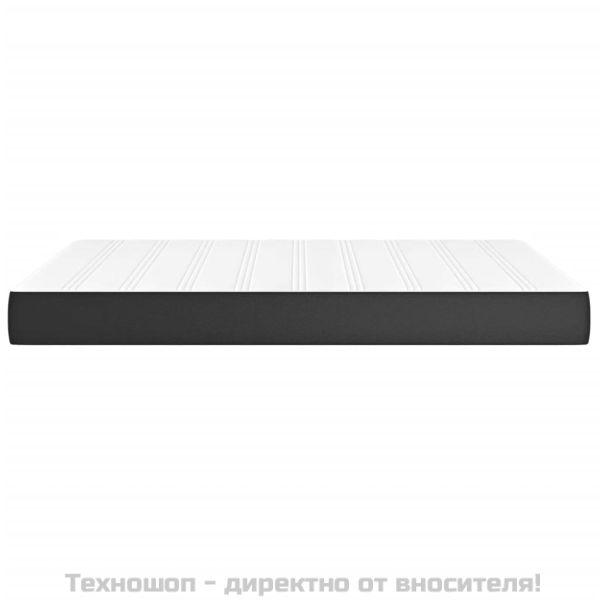 Матрак с покет пружини черен 140x200x20 см изкуствена кожа