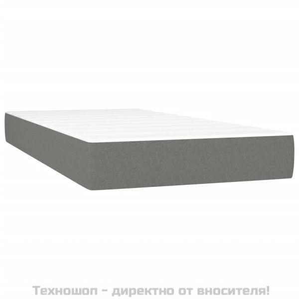 Матрак за легло с покет пружини тъмносив 90x200x20 см плат