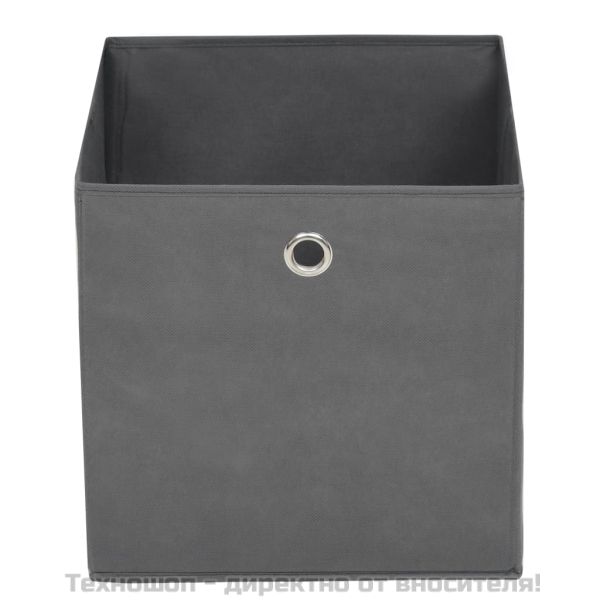 Кутии за съхранение, 10 бр, нетъкан текстил, 28x28x28 см, сиви