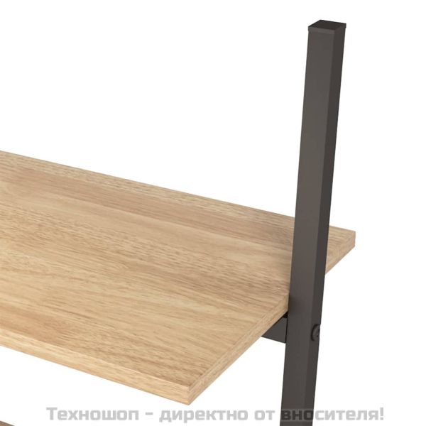 Етажерка стълба с 5 рафта светлокафяво и черно 64x34x185,5 см