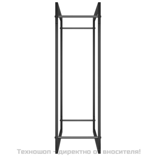 Стойка за дърва за огрев, черен мат, 80x28x86 см, стомана