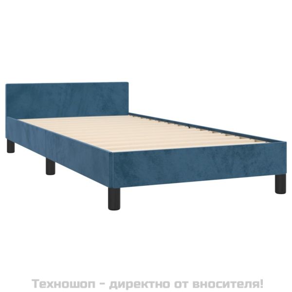 Рамка за легло без матрак, тъмносиня, 80x200 см, кадифе