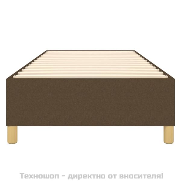 Рамка за легло с пружини, тъмнокафява, 80x200 см, плат