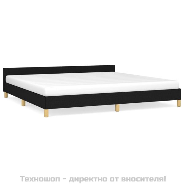 Рамка за легло без матрак, черна, 200x200 см, плат