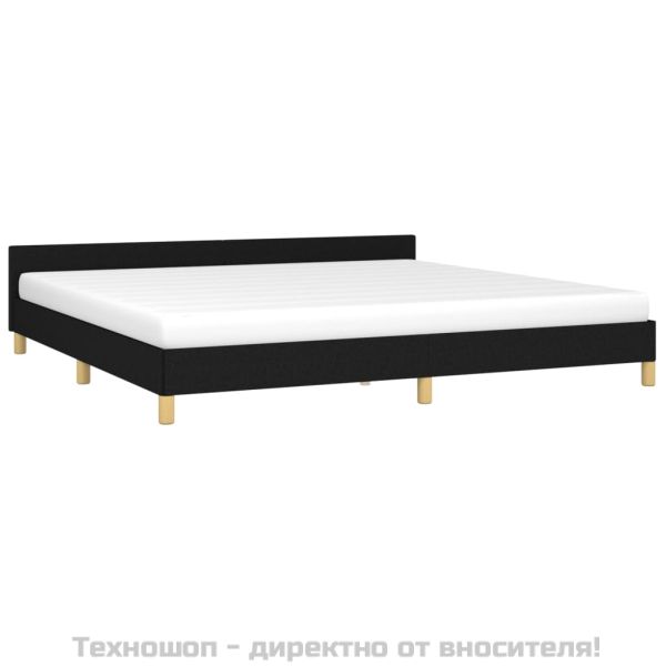 Рамка за легло без матрак, черна, 200x200 см, плат