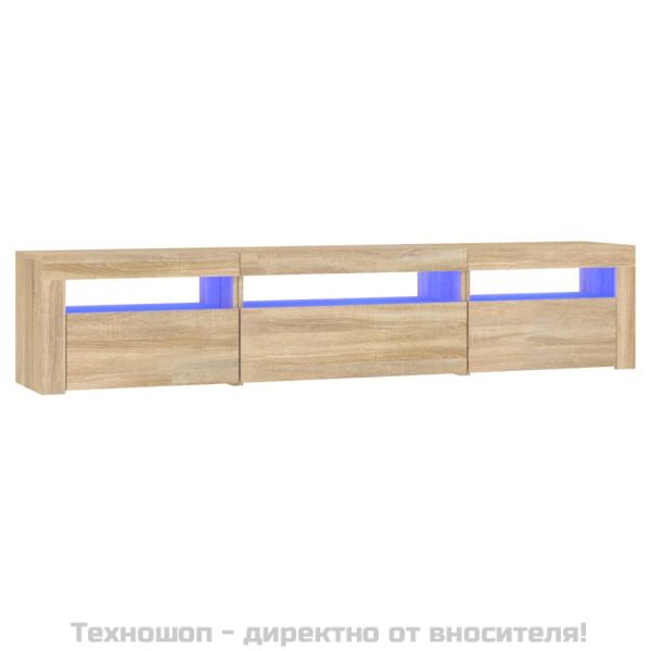 ТВ шкаф с LED осветление, дъб сонома, 195x35x40 см