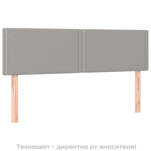 Горни табли за легло, 2 бр, светлосиви, 72x5x78/88 см, плат