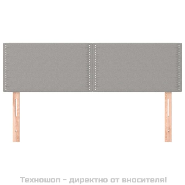 Горни табли за легло, 2 бр, светлосиви, 72x5x78/88 см, плат