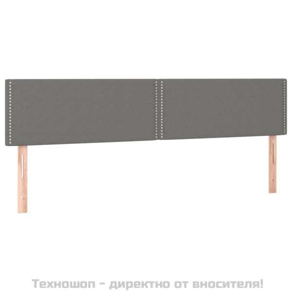 Горни табли за легло, 2 бр, тъмносиви, 100x5x78/88 см, плат