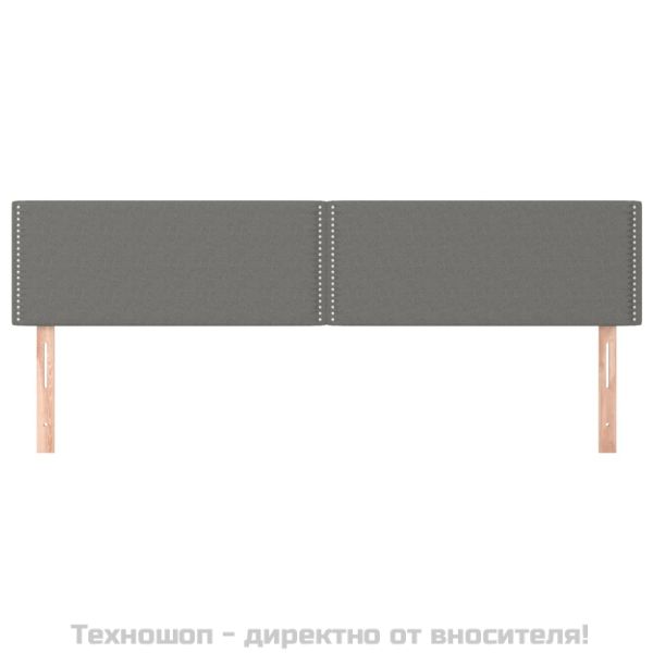 Горни табли за легло, 2 бр, тъмносиви, 100x5x78/88 см, плат