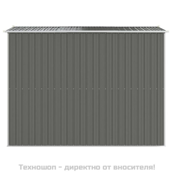 Градинска барака светлосива 192x274x223 см поцинкована стомана