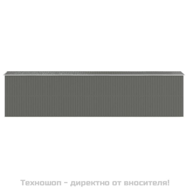 Градинска барака светлосива 192x855x223 см поцинкована стомана