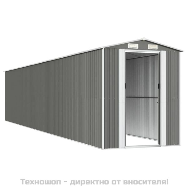 Градинска барака светлосива 192x1021x223см поцинкована стомана