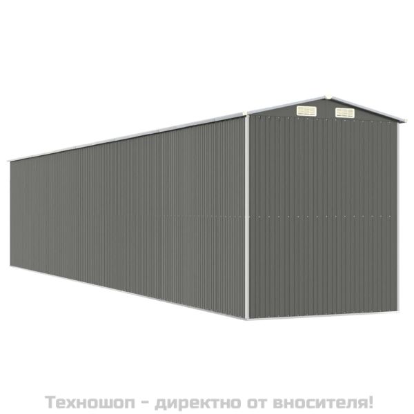 Градинска барака светлосива 192x1021x223см поцинкована стомана