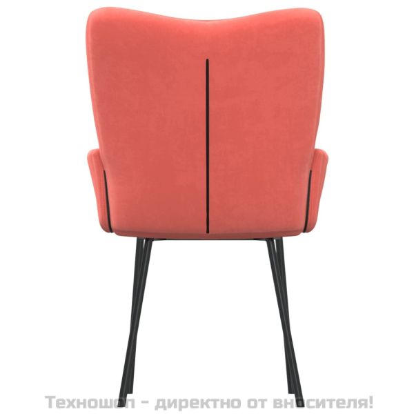 Трапезни столове, 2 бр, розови, кадифе
