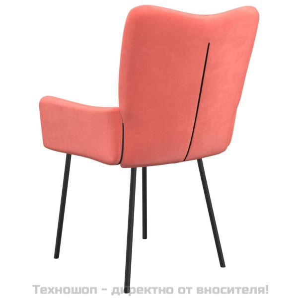 Трапезни столове, 2 бр, розови, кадифе