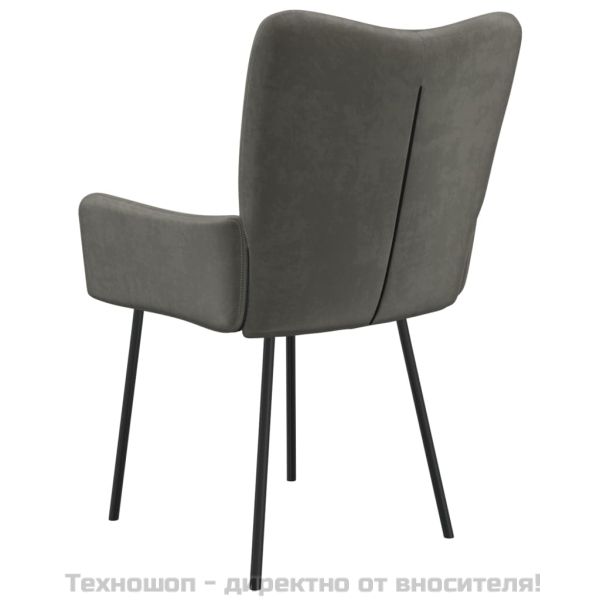 Трапезни столове, 2 бр, тъмносиви, кадифе
