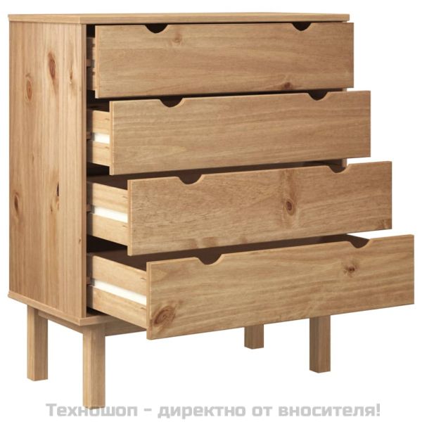 Шкаф с чекмеджета OTTA, 76,5x39,5x90 см, борово дърво масив