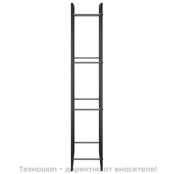 Стойка за дърва за огрев, черен мат, 50x28x132 см, стомана