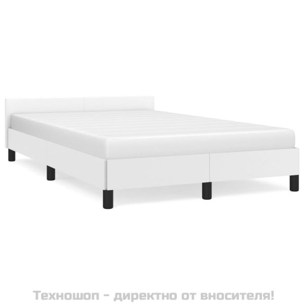 Рамка за легло с табла без матрак, бяла, 120x200 см