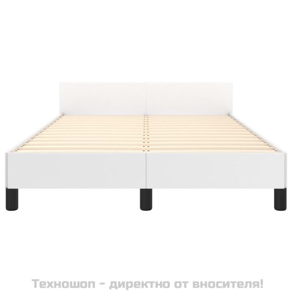 Рамка за легло с табла без матрак, бяла, 120x200 см