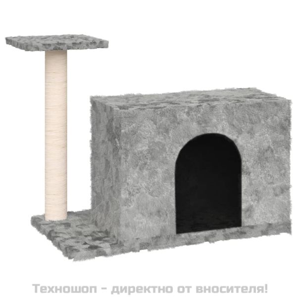 Котешко дърво със сизалени стълб, светлосиво, 51 см