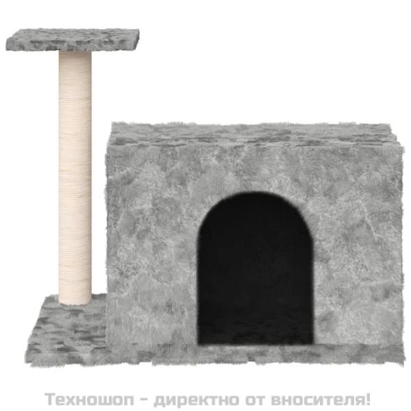 Котешко дърво със сизалени стълб, светлосиво, 51 см