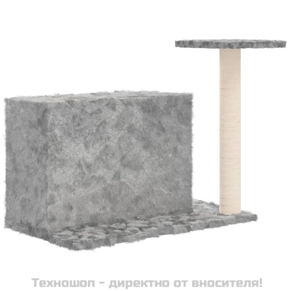 Котешко дърво със сизалени стълб, светлосиво, 51 см