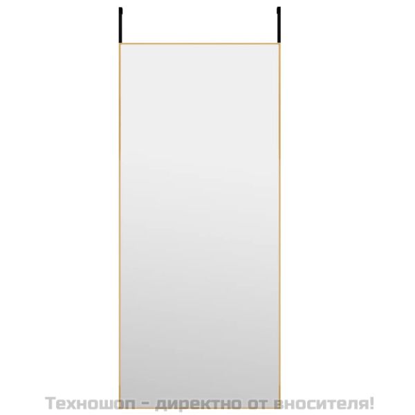 Огледало за врата, златисто, 40x100 см, стъкло и алуминий