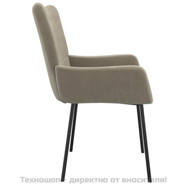 Трапезни столове, 2 бр, светлосиви, кадифе