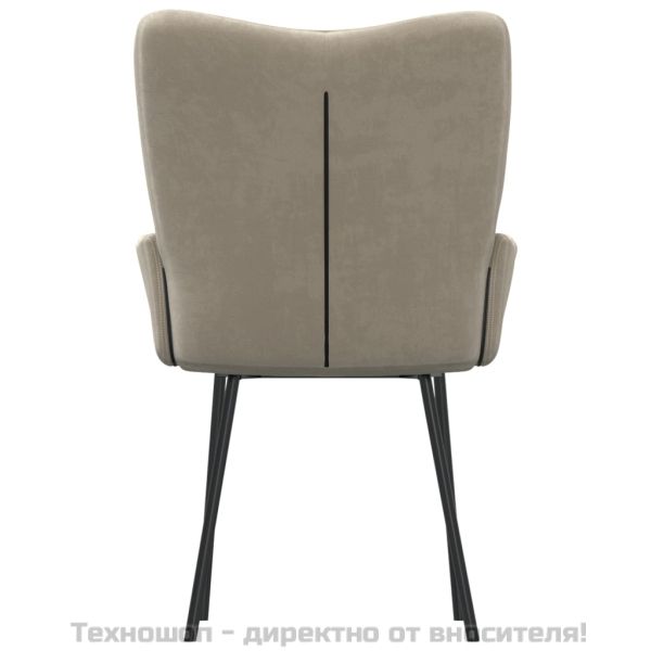 Трапезни столове, 2 бр, светлосиви, кадифе