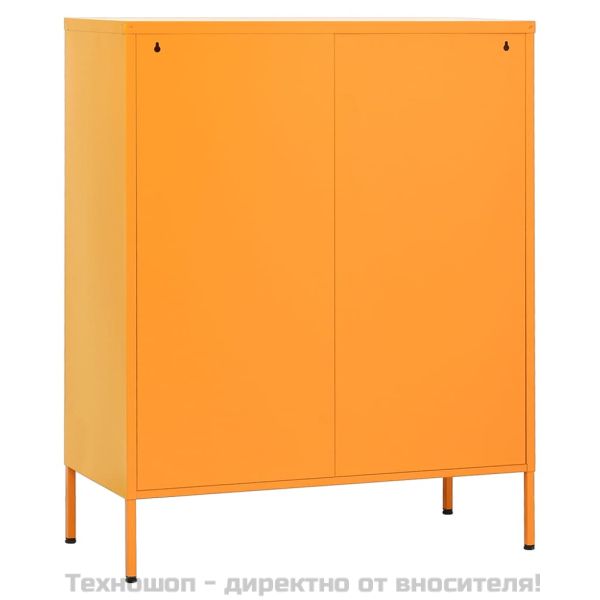 Шкаф за съхранение, цвят горчица жълт, 80x35x101,5 см, стомана
