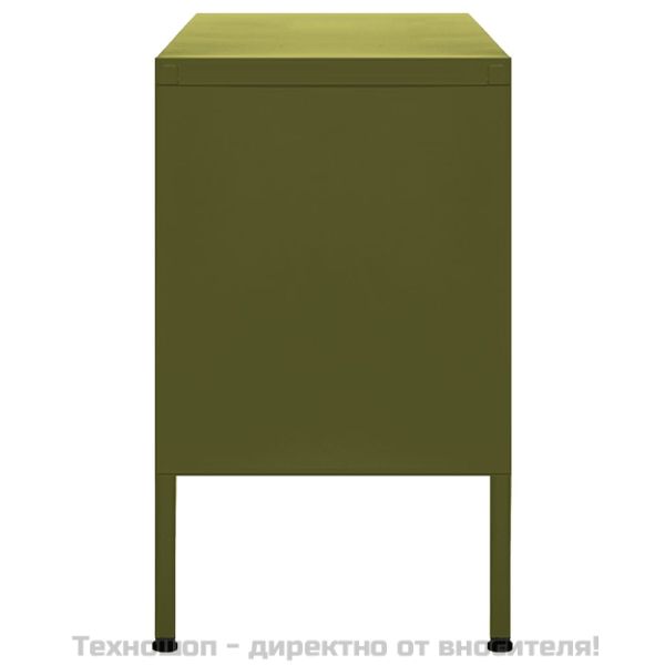 ТВ шкаф, маслиненозелен, 105x35x50 см, стомана