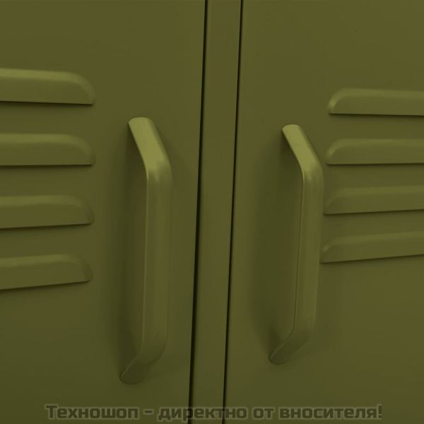 ТВ шкаф, маслиненозелен, 105x35x50 см, стомана