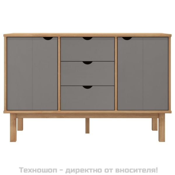 Сайдборд OTTA, кафяво и сиво, 113,5x43x73 см, бор масив