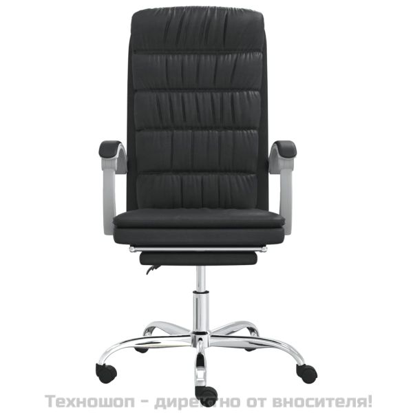 Наклоняем офис стол, черен, изкуствена кожа