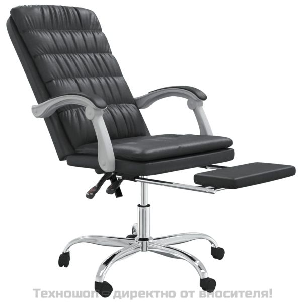 Наклоняем офис стол, черен, изкуствена кожа