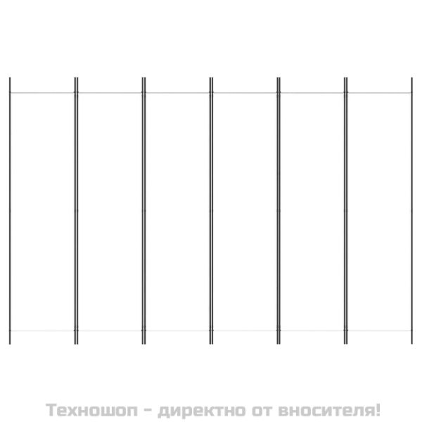 Параван за стая, 6 панела, бял, 300x200 см, текстил