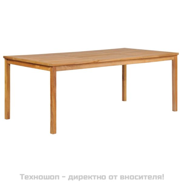 Градински комплект за хранене, 7 части, 200x100 см, масивно тиково дърво