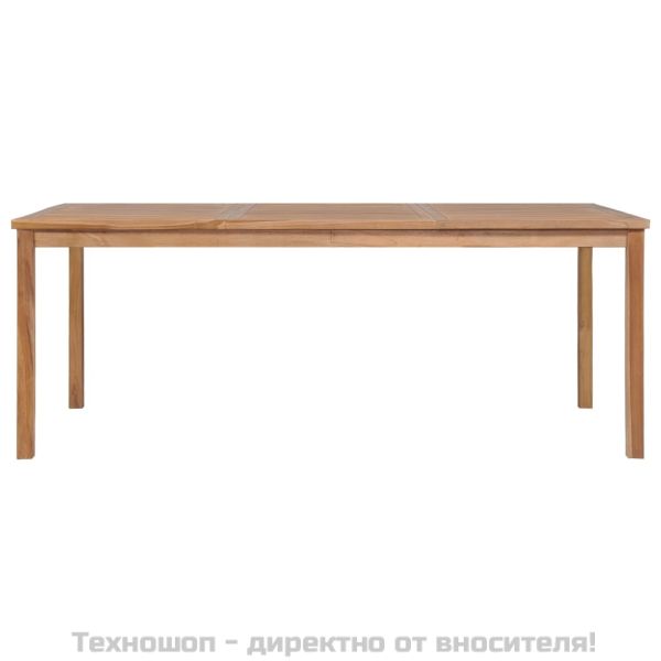 Градински комплект за хранене, 7 части, 200x100 см, масивно тиково дърво