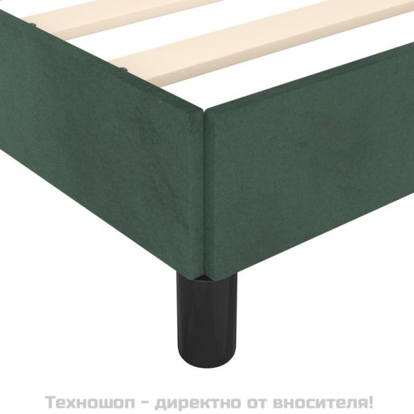 Рамка за легло без матрак, тъмнозелена, 120x200 см, кадифе