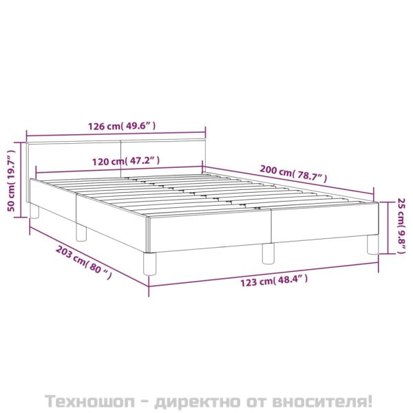 Рамка за легло без матрак, тъмнозелена, 120x200 см, кадифе